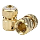 2 Stück Schlauchanschlüsse Messing Schnellkupplung Metall Schlauchverbinder Gartenschlauch Wasserhahn Adapter Fitting 1/2 Zoll Gartens Wasserschläuche Rohr für Bewässerungsgerät Erweiterung