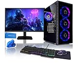 BEASTCOM Q3 | Essential Gaming Komplett Set | AMD Ryzen 5 5600G 4X 4,40 GHz 12 Threads | 4K Vega 7 Grafik | 16GB RAM | 512GB SSD | Monitor LED 23' + Tastatur + Maus + Mauspad | HDMI WLAN | Win 11