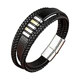 Hellery Mehrschicht Geflochtene Lederherren Armband 21cm Manschette Armband Armband, Stark Und Langlebig - EIN
