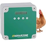 Agrarzone automatische Hühnertür Hühnerklappe ohne Schieber | Türöffner Hühnerstall mit Zeitschaltuhr und Lichtsensor | Netzbetrieb oder Batterie | Hühnerstall-Tür für sichere Hühnerhaltung
