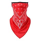 Multifunktionstuch Motorrad Unisex Atmungsaktive Eisseide Halstuch Ohrmuscheln Gesicht Bandana Nahtlos Halsmanschette Halstuch Bandanas Radfahren Fischen Schlauchschal für Laufen Radfahren M