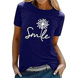 Oberteile Damen Sommer Große Größen: Tshirt Oversize Kurzarm Longshirt Oberteile Sommer Tee Tops Locker Casual Shirt Lässig Basic Bluse Sweatshirt Sommershirts Für Frauen,Teenager M