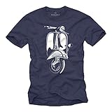 Roller Zubehör - T-Shirt Herren Rundhals weit mit Aufdruck - PX Modell blau große Größe XL