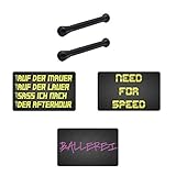 Farbiges Zieh Röhrchen & EC Kreditkarten Carbon Look - NEED FOR SPEED & AFTERHOUR & BALLEREI - Karten Alu Snuff Snorter Tube Bullet Sniffer Snuffer Portionierer für Schnupftabak 3 Karten / 2x Schw