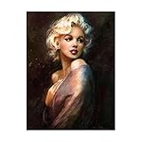 ZYBQLUUAI Leinwand Wandkunst 59x80cm kein Rahmen Marilyn Monroe Sexy Pose Malerei Bild Portrait Poster Künstler Schlafzimmer Innendekoration Wandb