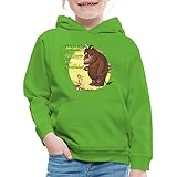 Spreadshirt Der Grüffelo Mit Maus Spruch Kinder Premium Hoodie, 110-116, Hellgrü