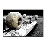 APAZSH Wandbilder Wohnzimmer Junge Dekorationkateboard Sport Wand Bilder Poster einfachen Stil Leinwand Fotodruck geeignete Dekoration50x70cm x1 R