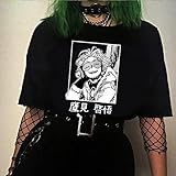 LQXLED Frauen T-Shirt Ästhetische lose Frauen T-Shirt Punk Dark Grunge Streetwear Damen Gothic Top T-Shirt Harajuku Kleidung Y2k Shirt,Schwarz,XXL