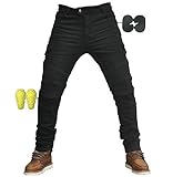 CBBI-WCCI Sportliche Motorrad Hose Mit Protektoren Motorradhose mit Oberschenkeltaschen (Schwarz, M)