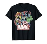 Marvel Avengers Team Retro Klassischer Comic Grafik T-Shirt T-S