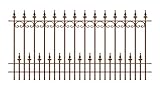 ELEO Gartenzaun Lucca I aus Schmiedeeisen - langlebig & witterungsbeständig I dekorative & hochwertige Zaun-Elemente - inkl. Schrauben I Länge 96 cm - unbeschichtet - romantischer E