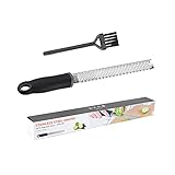 MISSFOX Cheese Grater,Stainless Steel Kitchen Graters Hexagonal Grater with Non-Slip Base,Parmesan Grater Kitchen Tool for Grating Chocolate, Ginger, Garlic,