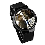 Armbanduhren,Touchscreen LED Uhr Film He Walking Dead Wasserdicht Leuchtende Elektronische Uhr DIY Kreative Benutzerdefinierte Geschenk Schw