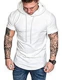 COOFANDY Herren Fitness T-Shirt Muscle-Shirt Kurzarmshirt Sport Bekleidung, weiß, Gr. S