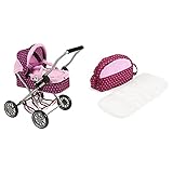 Bayer Chic 2000 555 29 Puppenwagen Smarty, lila, rosa & 853 29 Puppenwickeltasche, lila,