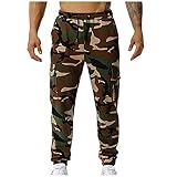 BIBOKAOKE Herren Freizeithose Camouflage Sporthose Fitnesshose: Leicht Outdoor Trekkinghose Jogginghose Casual Loose Trainingshose Elastic Waist Laufhose Lang Heimhose Sweatpants W