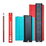 2 Konturenlehre - 250mm 120mm Kunststoff Konturlehre mit Lineal, Bleistift, Konturmessgerät Duplikator Werkzeug Groß Konturmessgerät für Unregelmäßiges Profil, Fliesen uvm, Laminat und Holzbearbeitung