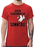 American Football Outfit Trikot - Jeden verdammten Sonntag - Football Spieler - 3XL - Rot - Fun - L190 - Tshirt Herren und Männer T-S
