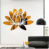 AWDX Spiegel Modern 3D Wandaufkleber Wandtattoo Kunst PMMA Fenster Abziehbilder Wand Dekoration TV Hintergrund Deko Schlafzimmer Dekoration Wandtatoo - Spiegelfläche Blumen - 35 x 25cm (6 Farben)