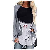 SHINEHUA Longshirt Damen Sommer Langarm Tunika Pusteblume Bedruckte Locker Tshirts Rundhals Oberteile LäSsig Lang Top Shirts Hemd Tops Bluse Tee Shirt Damenb