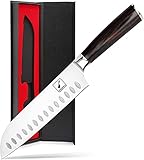 imarku Profi Santoku Messer, Ultrascharfes Japanisch Küchenmesser Allzweck Kochmesser mit 17cm Deutschem Messerstahl Klinge, Pakkawood Ergonomic G