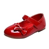 Generic Lopetve Mädchenschuhe Kunstleder Bowknot Ballerina Festliche Kinderschuhe Rot 31