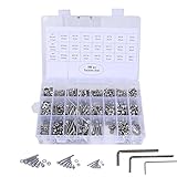 Pulluo 1080pcs Schrauben Set Schauben Muttern Unterlegscheiben Gewindeschrauben 304 Edelstahl Linsenkopfschrauben M2 M3 M4 Sechskantschrauben Silber mit Aufbewahrungsbox