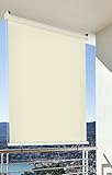 CV Balkon-Sichtschutz Balkon-Markise Balkon-Windschutz Rollo Creme vertikal Polyester 100 x 230