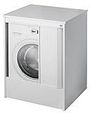 Negrari 5011P Möbelstück zur Waschmaschinenverkleidung mit Schiebetür für Außenbereich, Kunstharz, Weiß, 70 x 60 x 94 