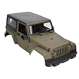 Drfeify RC Karosserie, Grüne Armee Offene Tür Karosserie Shell kompatibel für Jeep Wrangler 1/10 SCX10 RC LKW