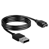 kwmobile USB Ladekabel kompatibel mit Garmin Vivoactive 3/4 / Vivosport/Fenix 5/6 und weitere - Kabel in Schwarz - Fitnesstracker Ersatzkab