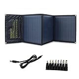 60W faltbares Solarladegerät im Freien - Tragbares Solarladegerät-3 Panels Wasserdicht mit Schnellladung Drei Anschlüsse für Camping iPhone iPad Samsung Galaxy LG Handys und G