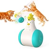 EdiNoeL Katzen-Laserpointer Indoor-Katzenspielzeug Interaktiver automatischer Katzenrufer, USB-Ladefunktion, intelligenter Spielmodus, Tassen (Blauer See)