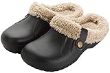 ChayChax Damen Clogs Gefüttert Herren Winter Hausschuhe Wasserdicht Warme Pantoffeln Plüsch Pantoletten rutschfeste Outdoor W