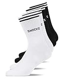 Snocks Tennissocken Herren & Damen (4x Paar) Retro Socken (47-50, 2x Schwarz + 2x Weiß)