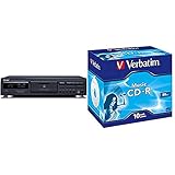 Teac CD-RW890MK2(B) HiFi CD Rekorder für CD-R/CD-RW Medien, Schwarz & Verbatim Music CD-R 80 Min I 10er Pack Jewel Case I CD Rohlinge I 16-fache Brenngeschwindigkeit mit Langer LebensdauerI Leere CD