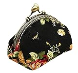 Hniunew Bestickte GeldböRse Retro Shanghai Strand Metallschnalle Damentasche Brieftasche Blume Drucken Portemonnaie Haspe Clutch Bag Ethnischen GeldböRse Handy Tasche Wallet B