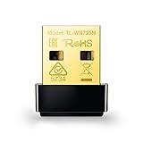 TP-Link TL-WN725N Nano USB WLAN Stick Adapter (bis zu 150Mbit/s, Nano Größe, Soft AP, geeignet für Windows 10/8.x/7/XP, Mac OS 10.9~10.13, Linux) schw