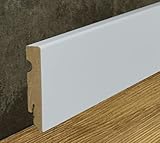 PROVISTON Sockelleisten | 15 mm x 80 mm | 2.4 m | Weiß | MDF Fußbodenleisten | hochwertige Sockelleisten | elegante Fußleiste | einfache Montag