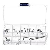 Wnuanjun 50 Teile/Satz M2.5 Universal Drehtisch Headshell-Patrone Montagesatz Edelstahl Bolzen Schrauben Muttern Set mit F