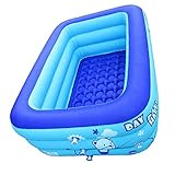 Aufblasbarer Pool Kinder Schwimmen Rechteckige Blow-up Baby-Badewanne 130x85x50cm Backyard Basin Übungsg