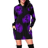 MOKBAY Halloween Langarm Sweatshirt Damen Casual Fashion Printed Totenkopf Print Sexy Costumes for Women Halloween Kleid Damen Set Hoodie Kostüm Snacks Oberteil Halloween Kostü