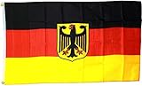 MM Deutschland Flagge/Fahne mit Adler, mehrfarbig, 150 x 90 x 1 cm, 16308