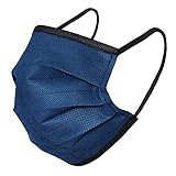 Karabar 3 x Abwaschbare Gesichtsmasken - HERGESTELLT IN EU - Wiederverwendbare Ohrschlaufenabdeckung Nicht Medizinischer Schutz Mundabdeckungsmaske Lieferung in Versiegeltem Beutel, Dunkelb