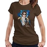 VINTRO Michael Jackson 1984 Grammys Damen T-Shirt Original Portrait von Sidney Maurer Professionell bedruckt Gr. Medium, dark