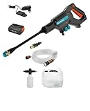 GARDENA Akku-Mitteldruckreiniger AquaClean 24/18V P4A Premium Set: Akku-Reiniger mit voller Ausstattung, 3 Reinigungsstufen, max. Druck 24 bar, inkl. Akku + Ladegerät (14800-31)