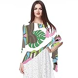 Liangbaiwan Schals für Damen Schals Chiffon Long Schal Wrap,Tropische Pflanzen und Indianer ,Dekorationsschal groß