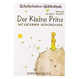 Der kleine Prinz mit leckerer Schokolade - Original Buch von Antoine de Saint Exupéry - Schokoladentafel - Geschenke für Kinder - 60g belgische Vollmilchschok