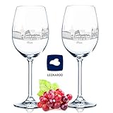 Leonardo Weinglas mit Gravur - Rom Geschenk im 2er Set - Weingeschenk - Souvenir Andenken & Mitbringsel - Geburtstagsgeschenk für Sie & I