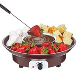 Yuemei Schokoladen Fondue Maker Schokobrunnen Mit Schmelzfunktion, Elektrisches Fondues Schokoladen Frucht Käse Fondue Heizung Maker Schokofondue Schoko Fondueset Schokoladenbrunnen (B, B)